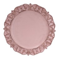 Sousplat 35cm Arabesco Em Plástico Rosa